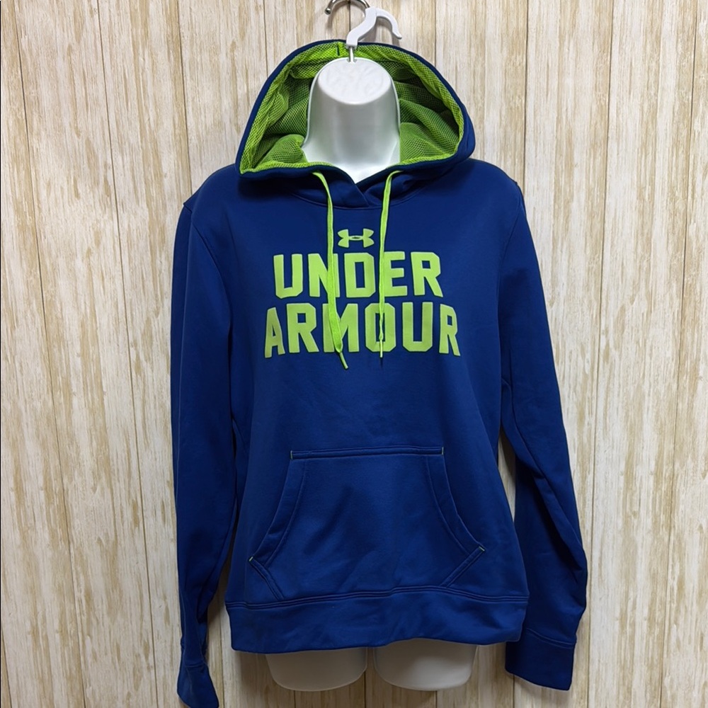 Under Armour Royal Blue Hoodie with Lime Details